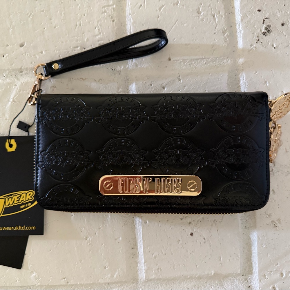 Guns N' Roses Black Leather Wristlet/Wallet